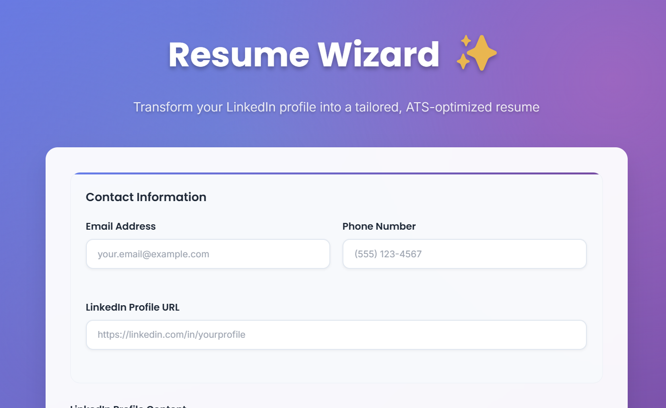 Resume Wizard Project